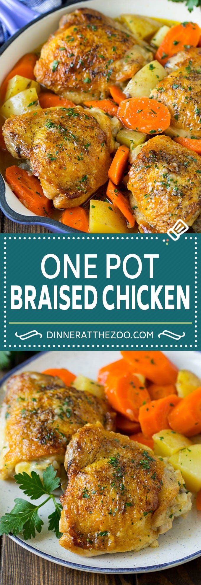 Braised Chicken with Carrots and Potatoes Recipe | One Pot Meal | Chicken with Potatoes #chicken #chickenthighs #onepot #potatoes #carrots #dinner #uzhal