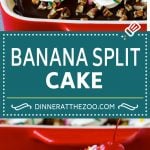 Banana Split Cake Recipe | No Bake Cake | Banana Split Dessert #banana #chocolate #nobake #cake #cheesecake #uzhal