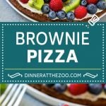 Brownie Pizza Recipe | Fruit Pizza | Dessert Pizza #brownie #pizza #chocolate #fruit #dessert #uzhal
