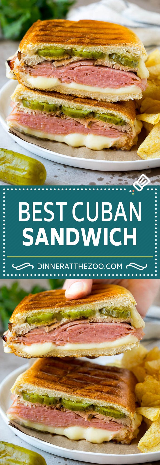 Cuban Sandwich Recipe #sandwich #pork #ham #cheese #pickles #lunch #dinner #uzhal