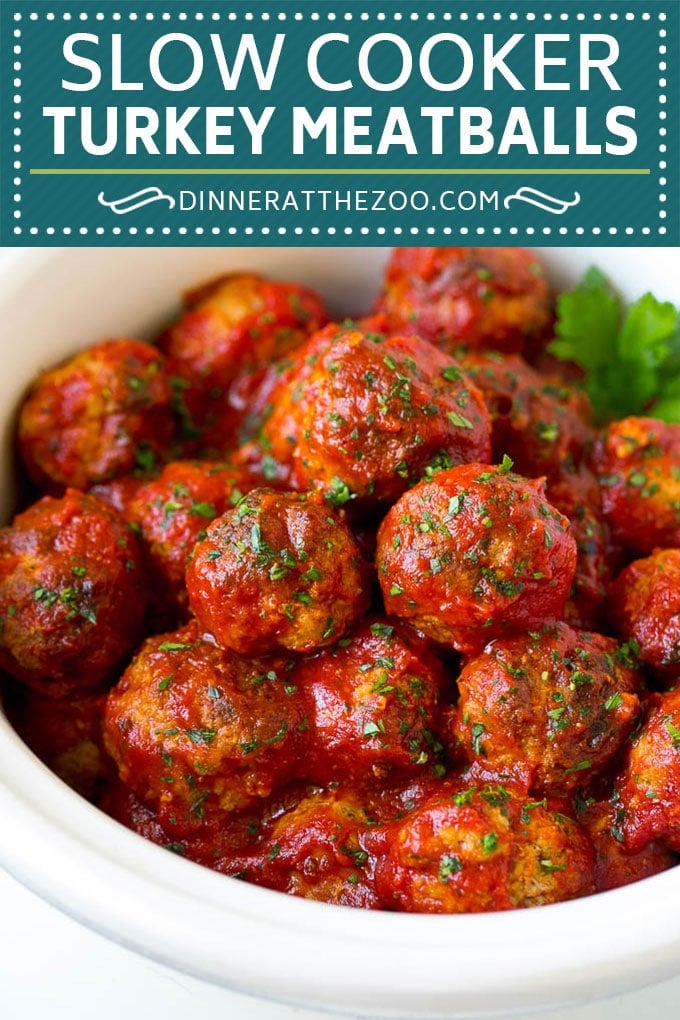 Slow Cooker Turkey Meatballs | Spaghetti and Meatballs #crockpot #slowcooker #turkey #meatballs #dinner #uzhal