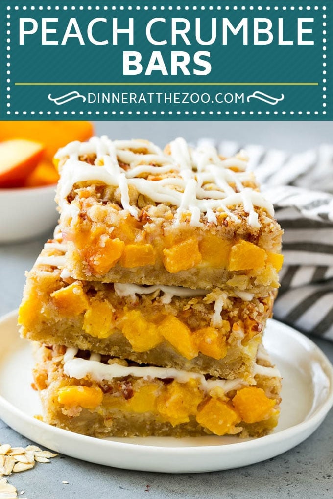 Peach Crumble Bars | Peach Bars | Peach Dessert #peaches #dessert #sweets #baking #uzhal