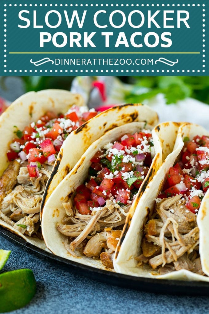 Pork Tacos Recipe | Slow Cooker Tacos #tacos #pork #slowcooker #crockpot #salsa #dinner #uzhal