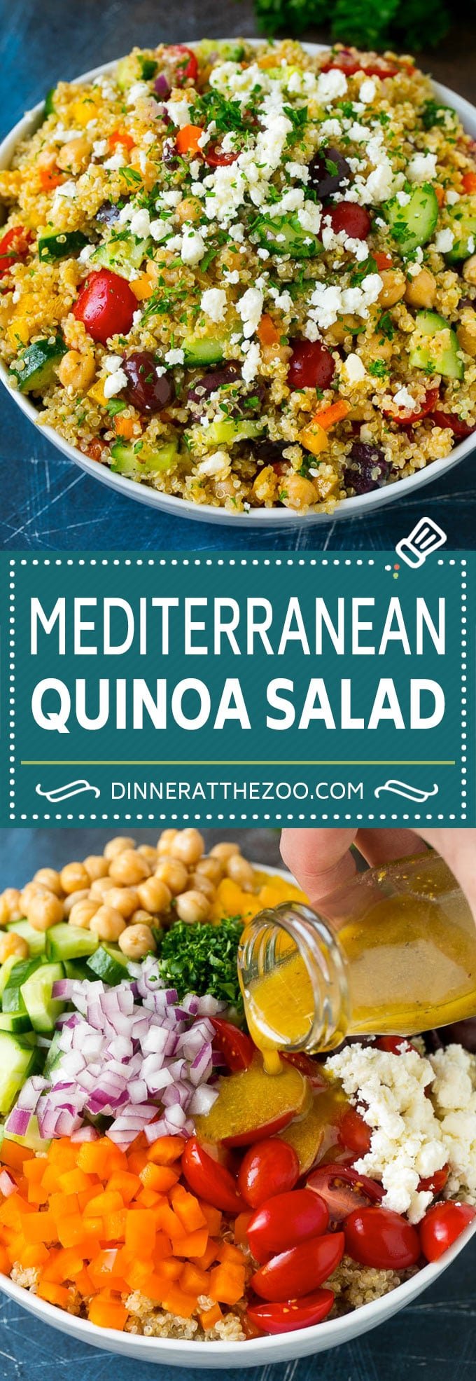 Mediterranean Quinoa Salad Recipe | Healthy Quinoa Salad | Chopped Salad #quinoa #healthy #cleaneating #lunch #dinner #uzhal