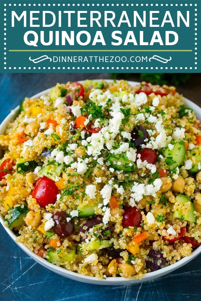 Mediterranean Quinoa Salad Recipe | Healthy Quinoa Salad | Chopped Salad #quinoa #healthy #cleaneating #lunch #dinner #uzhal