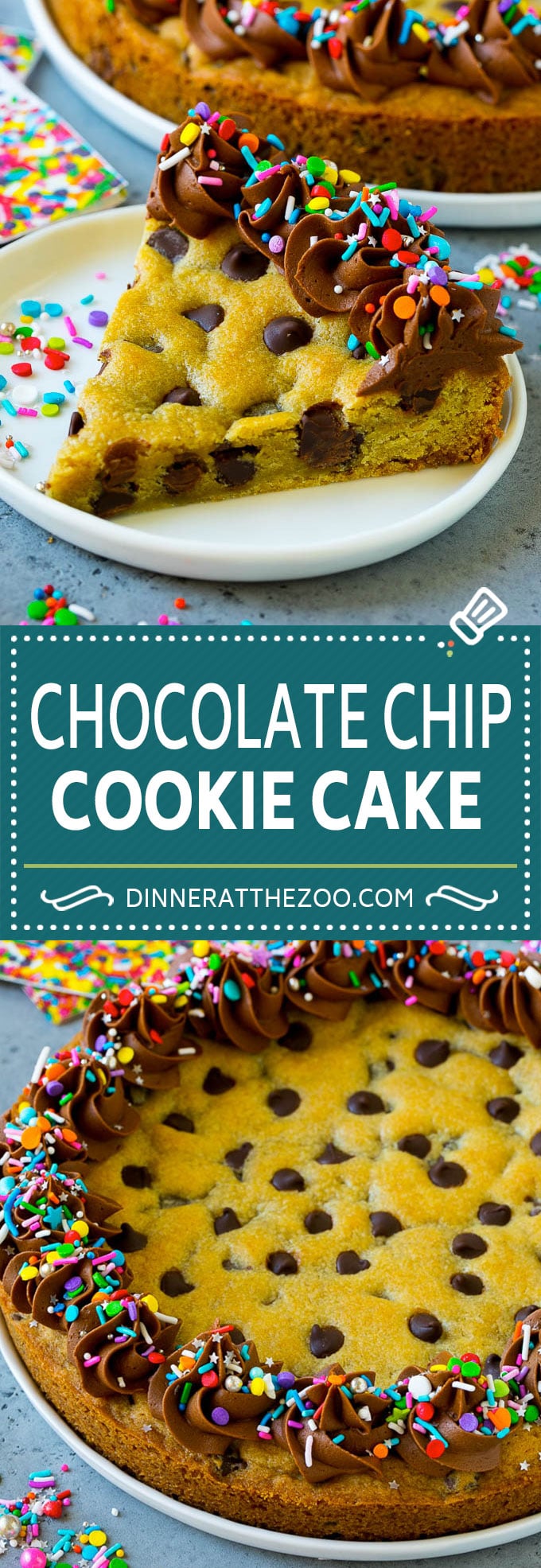 Cookie Cake Recipe | Chocolate Chip Cookie Cake #cookies #cake #chocolate #dessert #uzhal #sprinkles