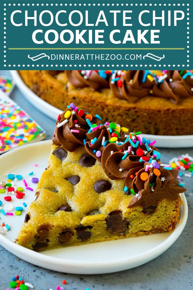 Cookie Cake Recipe | Chocolate Chip Cookie Cake #cookies #cake #chocolate #dessert #uzhal #sprinkles