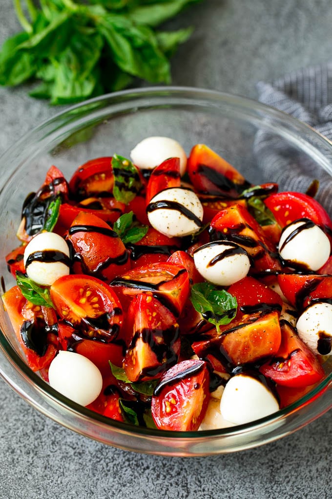 Caprese Salad Recipe | Tomato Salad #salad #tomato #mozzarella #cheese #basil #caprese #summer #uzhal Caprese salad with tomatoes, fresh mozzarella, basil leaves and balsamic glaze.