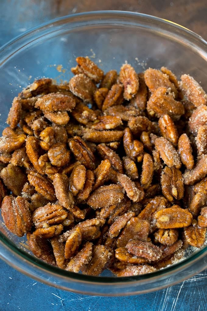 Candied Pecans Recipe | Glazed Pecans | Sugared Pecans #pecans #nuts #snack #dessert #uzhal Nuts coated in egg white and sugar.