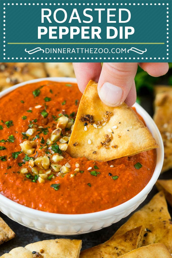 Roasted Red Pepper Dip | Muhammara Dip | Middle Eastern Dip #bellpeppers #walnuts #dip #appetizer #uzhal
