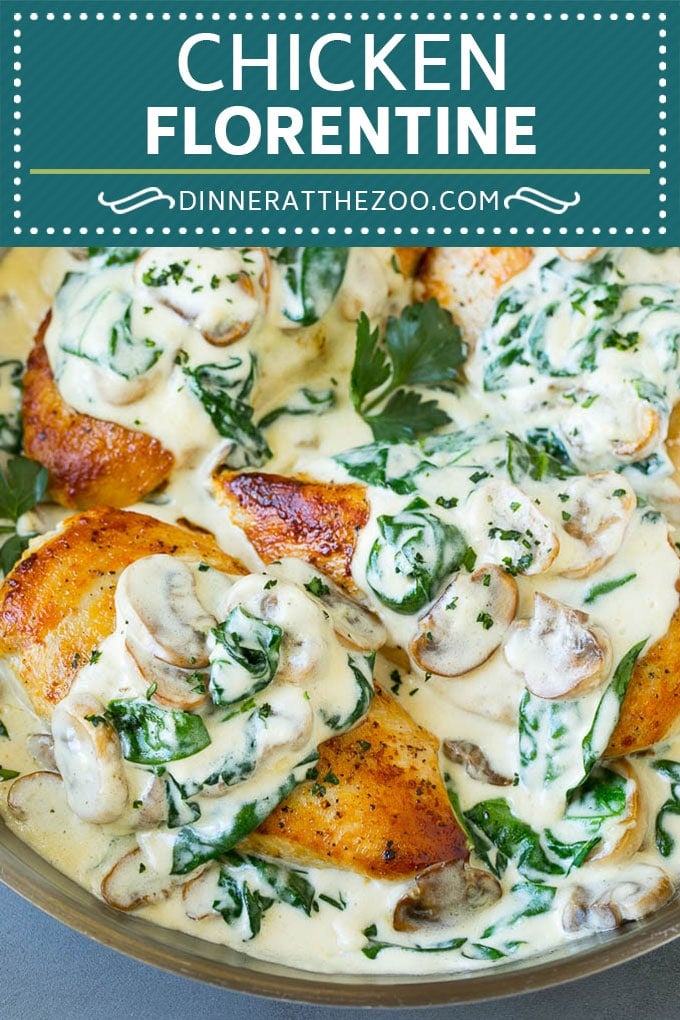 Chicken Florentine Recipe | Spinach Chicken | Mushroom Chicken #chicken #spinach #mushrooms #lowcarb #keto #dinner #uzhal