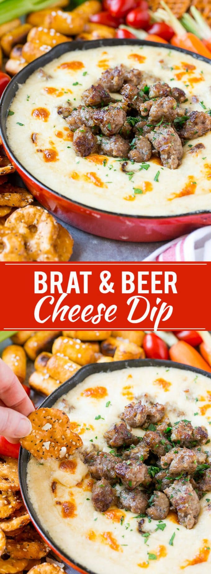Brat & Beer Cheese Dip Recipe | Beer Cheese Dip | Cheese Dip | Easy Appetizer #beer #cheese #dip #sausage #appetizer #uzhal