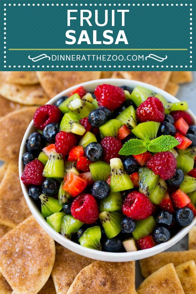 Fruit Salsa Recipe | Dessert Salsa | Cinnamon Sugar Chips | Fruit Recipe #fruit #kiwi #blueberry #strawberry #dip #salsa #uzhal #dessert #snack