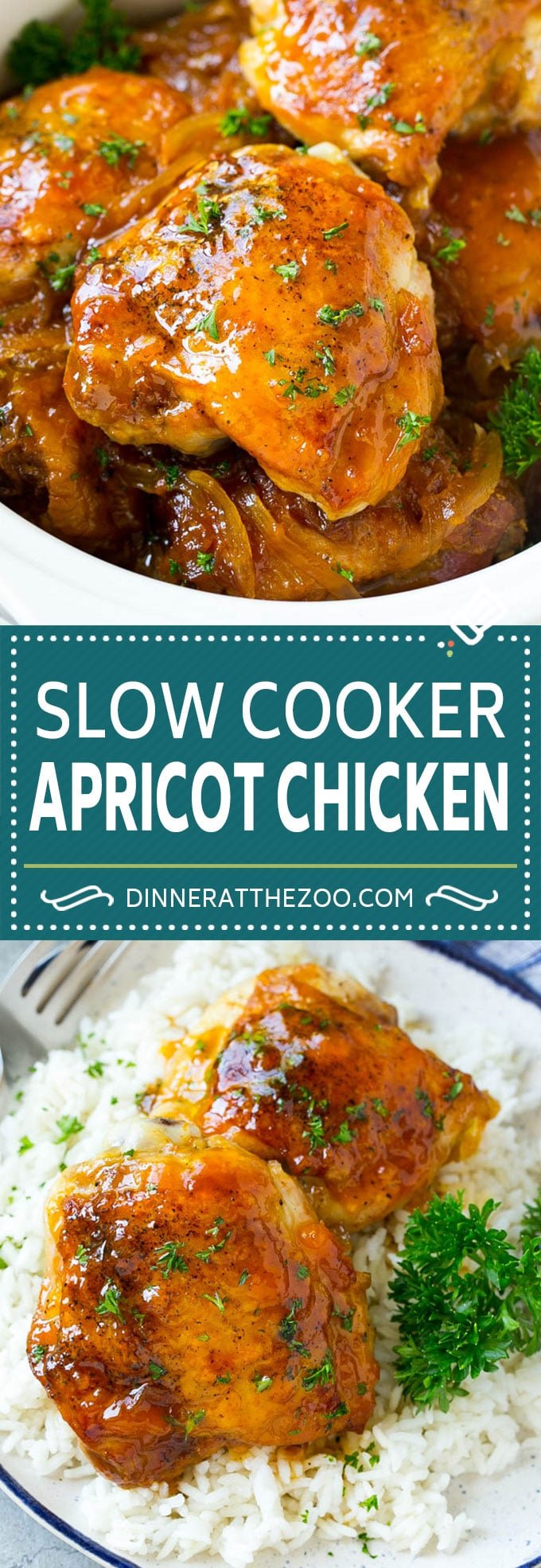 Slow Cooker Apricot Chicken #chicken #apricot #slowcooker #crockpot #dinner #uzhal