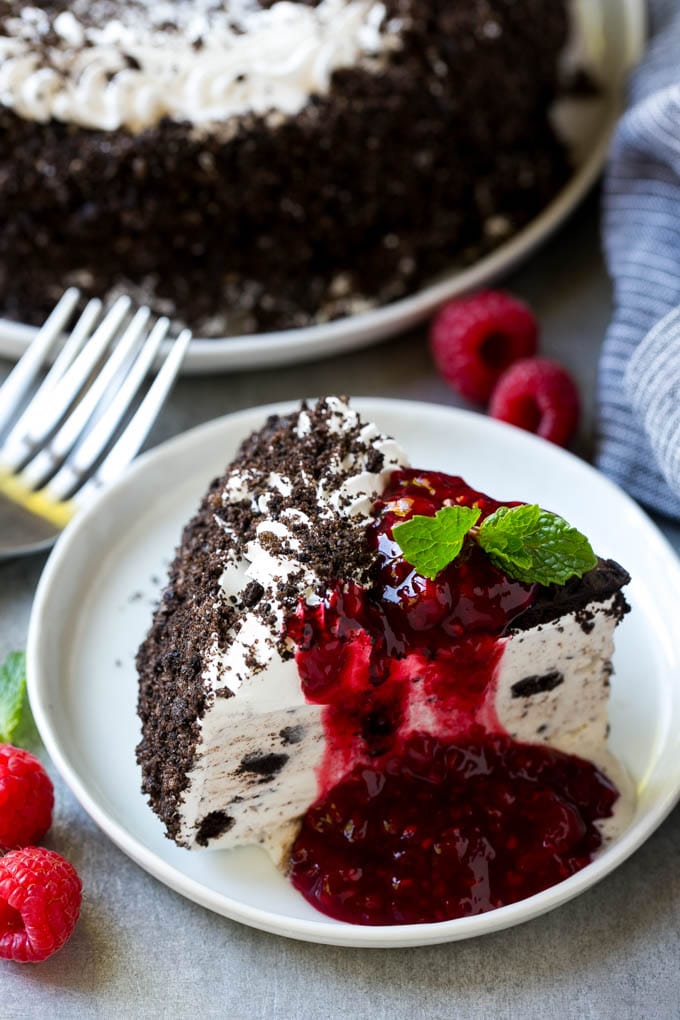 Raspberry Sauce Recipe | Homemade Raspberry Sauce | Raspberry Recipe #raspberries #dessert #uzhal Homemade raspberry sauce served over ice cream cake.