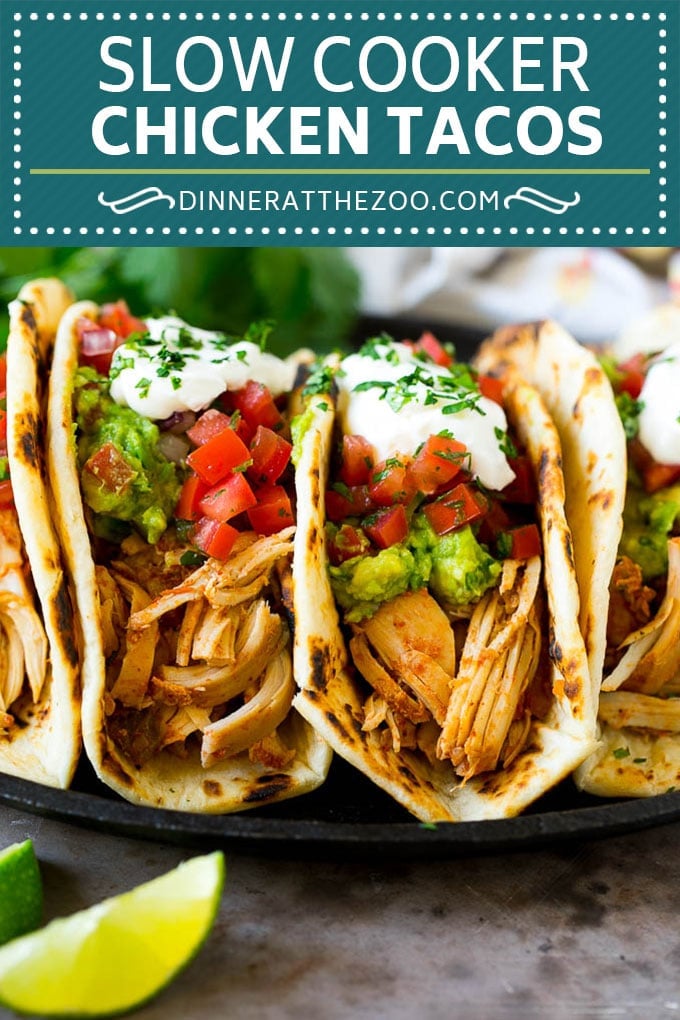 Slow Cooker Chicken Tacos Recipe | Crock Pot Chicken Tacos #tacos #chicken #slowcooker #crockpot #tacotuesday #dinner #uzhal