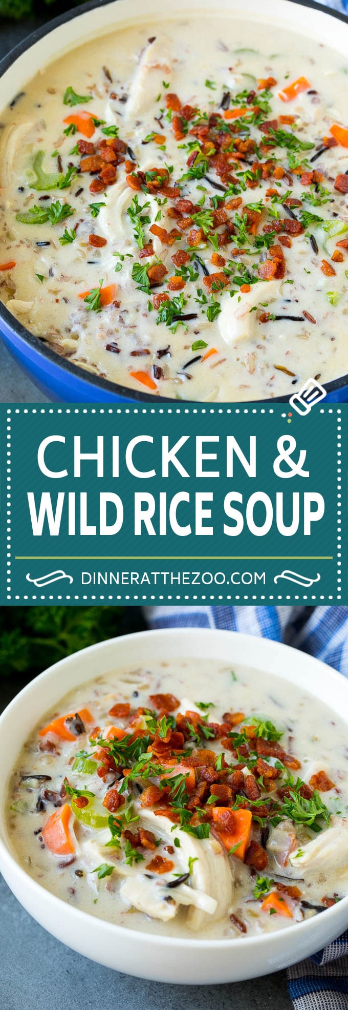 Chicken and Wild Rice Soup Recipe | Creamy Chicken Soup #chicken #rice #soup #bacon #dinner #uzhal