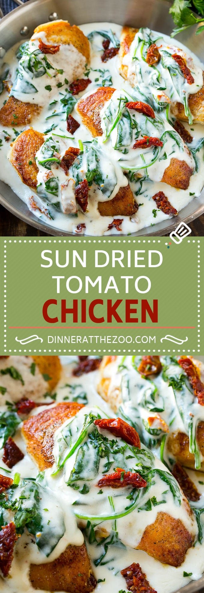 Sun Dried Tomato Chicken Recipe | Chicken in Sun Dried Tomato Sauce | Chicken with Cream Sauce | Chicken with Spinach | Italian Chicken #chicken #lowcarb #tomatoes #spinach #italianfood #dinner #uzhal