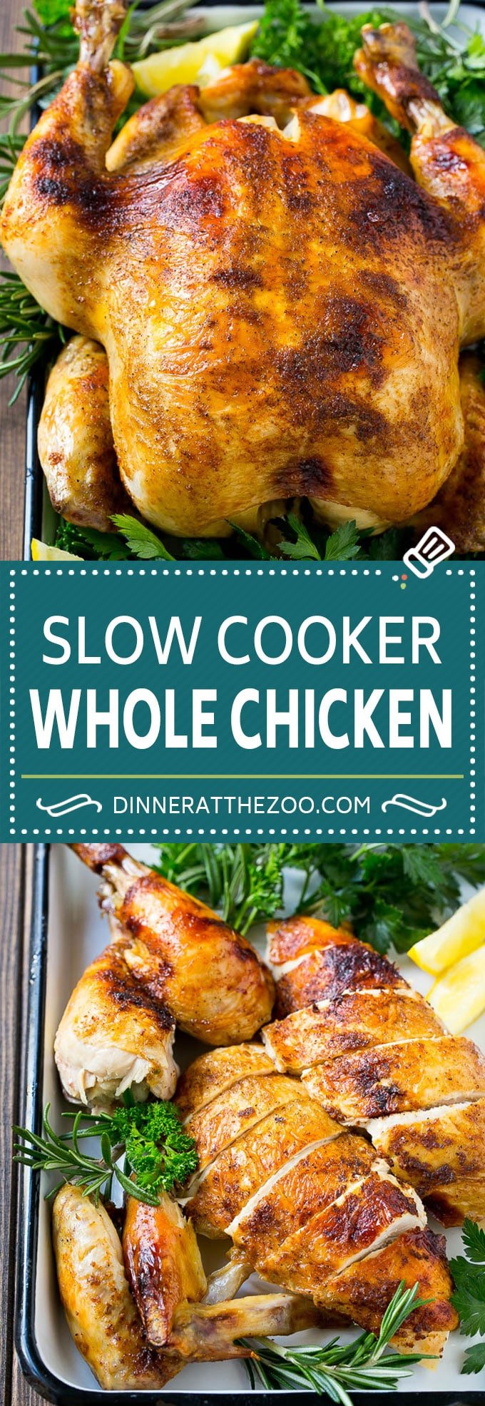 Slow Cooker Whole Chicken | Slow Cooker Rotisserie Chicken | Crock Pot Roasted Chicken | Crock Pot Whole Chicken #chicken #slowcooker #crockpot #glutenfree #dinner #uzhal