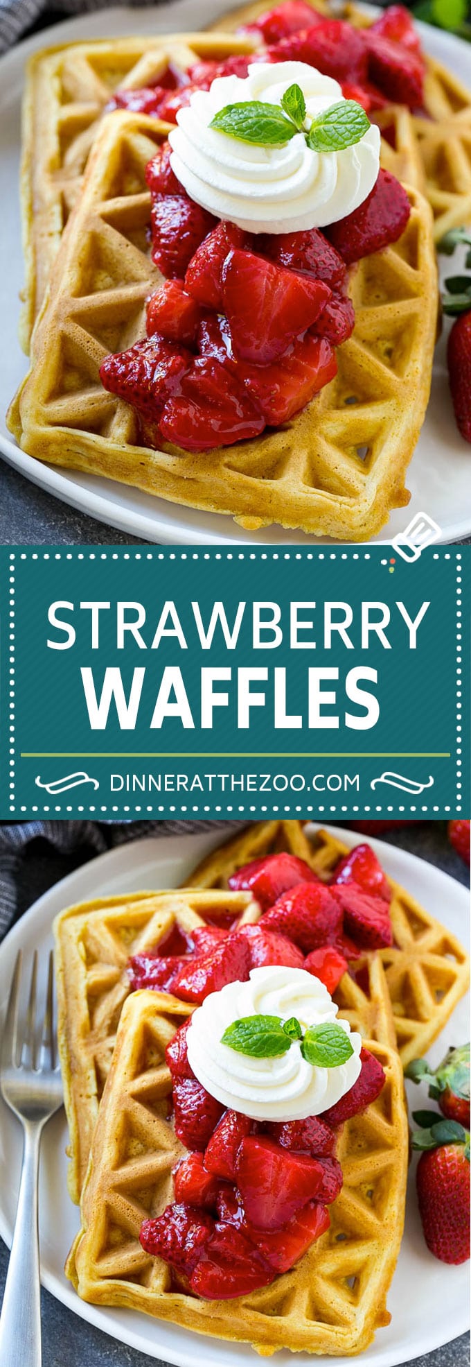 Strawberry Waffles | Homemade Waffles Recipe | Waffles with Strawberry Sauce | Homemade Strawberry Sauce #strawberry #waffles #breakfast #uzhal