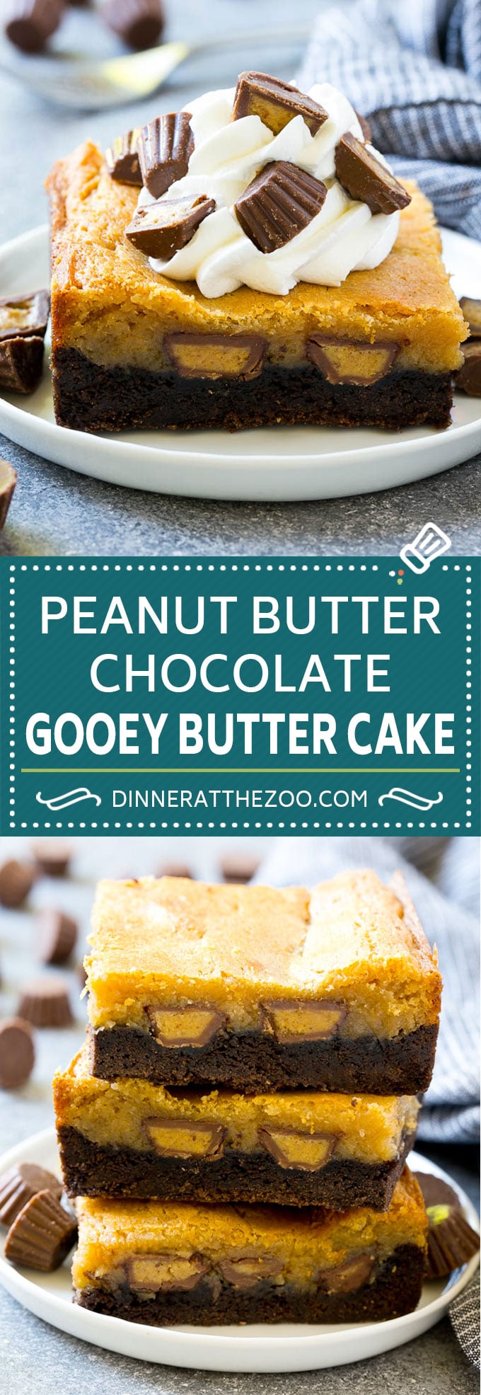 Peanut Butter Chocolate Gooey Butter Cake Recipe | Gooey Butter Cake | Peanut Butter Cake | Chocolate Peanut Butter Cake #cake #butter #peanutbutter #chocolate #dessert #uzhal