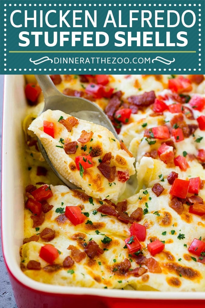 Chicken Alfredo Stuffed Shells Recipe | Stuffed Shells | Chicken Stuffed Shells | Baked Pasta #stuffedshells #alfredo #chicken #pasta #cheese #dinner #uzhal