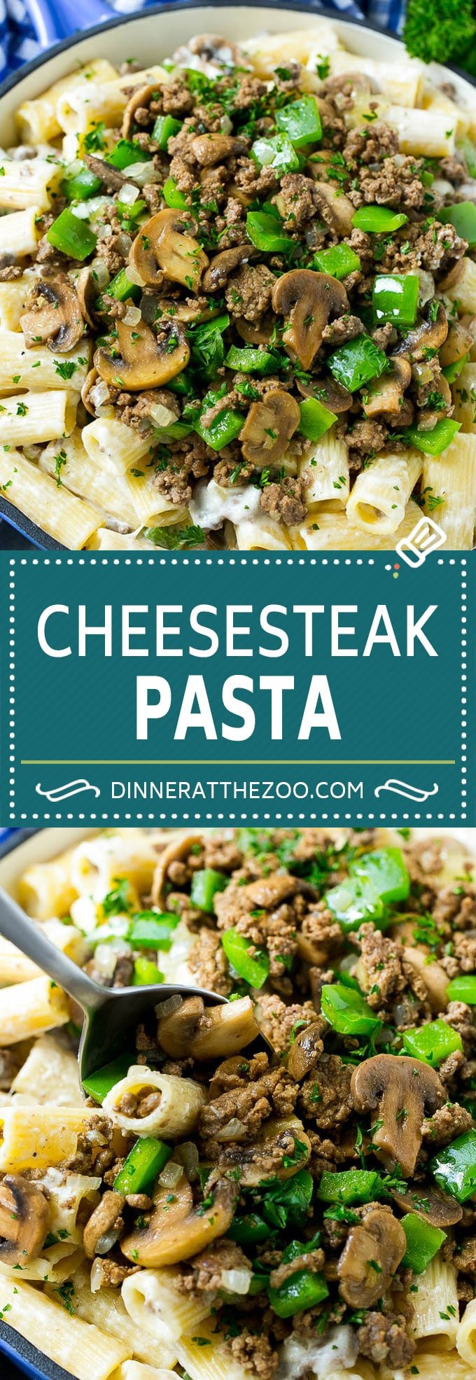 Philly Cheesesteak Pasta | Ground Beef Pasta | Creamy Pasta #phillycheesesteak #beef #pasta #peppers #mushrooms #dinner #uzhal