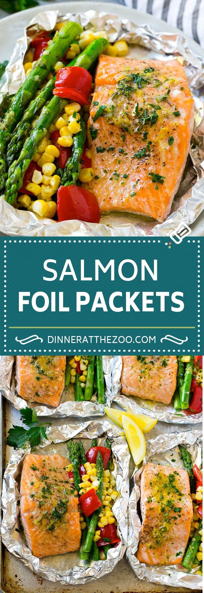 Salmon Foil Packets Recipe | Grilled Salmon | Salmon and Vegetables #salmon #grilling #asparagus #corn #dinner #uzhal