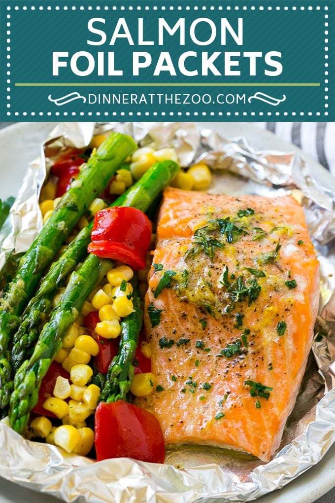 Salmon Foil Packets Recipe | Grilled Salmon | Salmon and Vegetables #salmon #grilling #asparagus #corn #dinner #uzhal