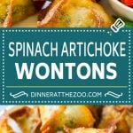 Spinach Artichoke Wontons Recipe | Fried Wontons | Wonton Appetizer #wontons #appetizer #snack #artichoke #spinach #uzhal