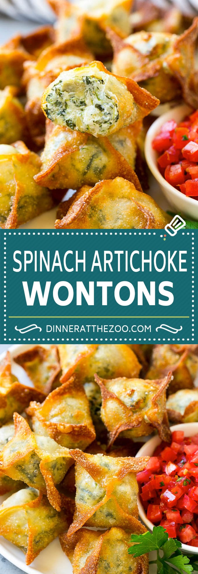 Spinach Artichoke Wontons Recipe | Fried Wontons | Wonton Appetizer #wontons #appetizer #snack #artichoke #spinach #uzhal
