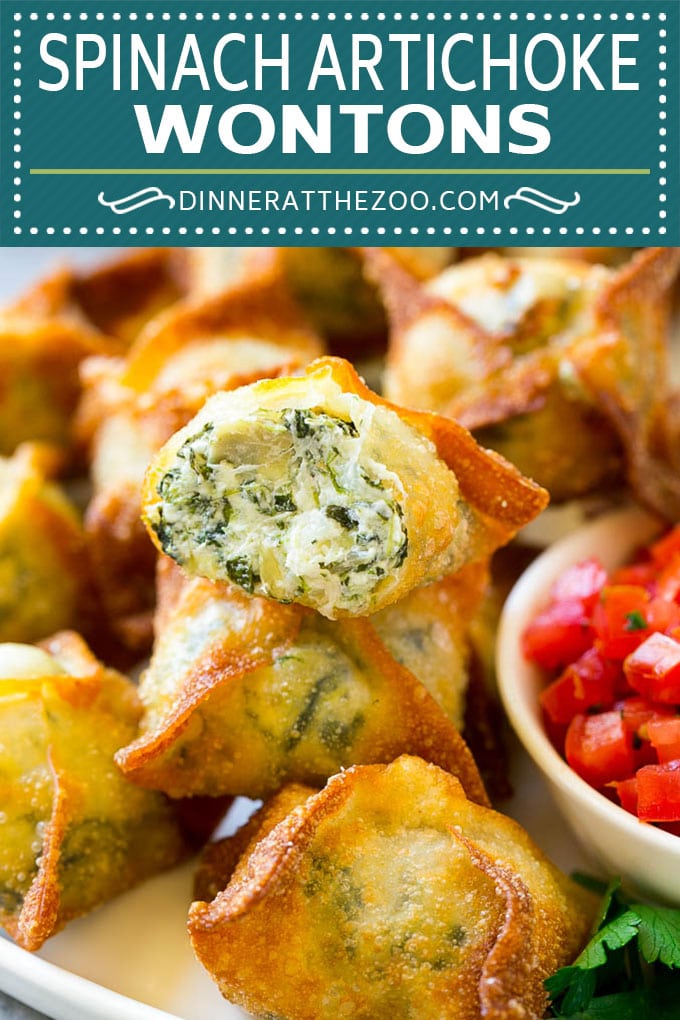Spinach Artichoke Wontons Recipe | Fried Wontons | Wonton Appetizer #wontons #appetizer #snack #artichoke #spinach #uzhal
