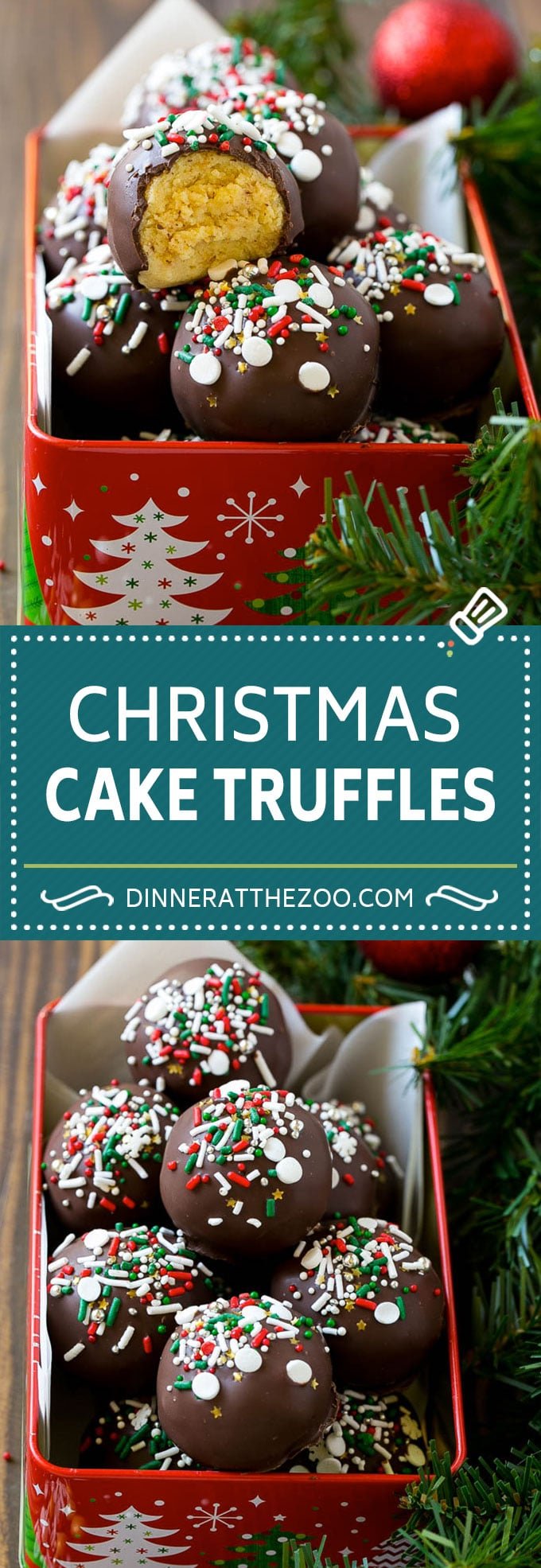 Christmas Cake Truffles Recipe | Cake Truffles | Cake Balls | Cake Bites #cake #christmas #sprinkles #baking #uzhal