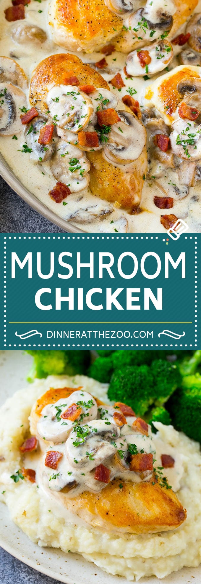Mushroom Chicken Recipe | Chicken with Mushrooms | Chicken in Mushroom Sauce #chicken #mushrooms #bacon #dinner #uzhal