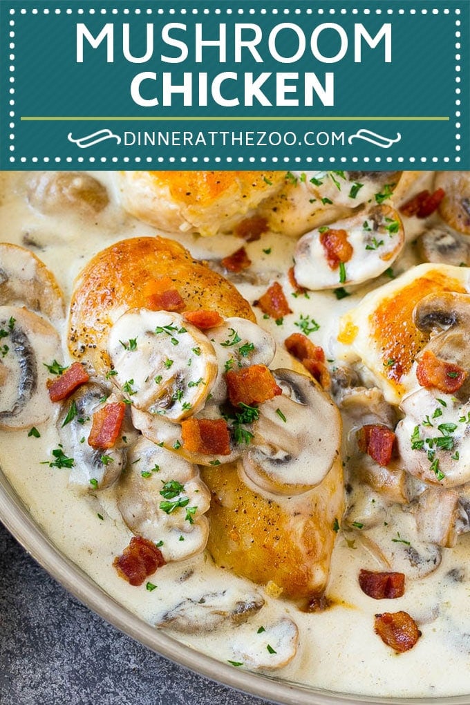 Mushroom Chicken Recipe | Chicken with Mushrooms | Chicken in Mushroom Sauce #chicken #mushrooms #bacon #dinner #uzhal