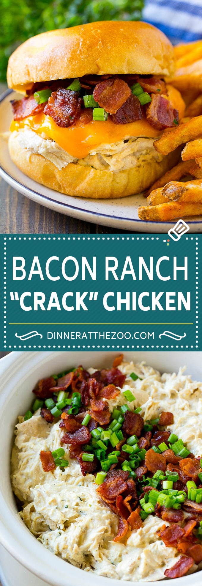 Crack Chicken Recipe | Bacon Ranch Chicken | Slow Cooker Chicken #chicken #ranch #bacon #cheese #slowcooker #crockpot #lowcarb #keto #dinner #uzhal