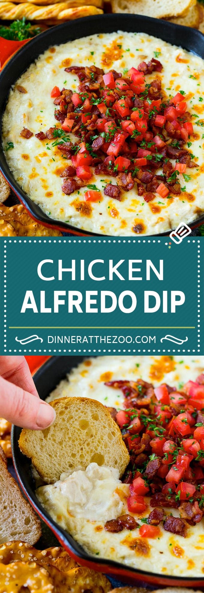 Chicken Alfredo Dip Recipe | Chicken Dip | Cheese Dip #dip #appetizer #chicken #cheese #uzhal