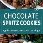 Chocolate Spritz Cookies | Christmas Cookies | Spritz Cookies #christmas #cookies #chocolate #sprinkles #baking #dessert #uzhal