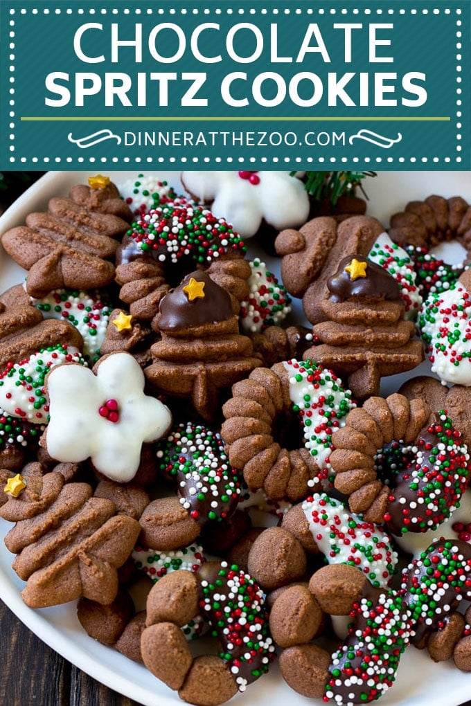 Chocolate Spritz Cookies | Christmas Cookies | Spritz Cookies #christmas #cookies #chocolate #sprinkles #baking #dessert #uzhal