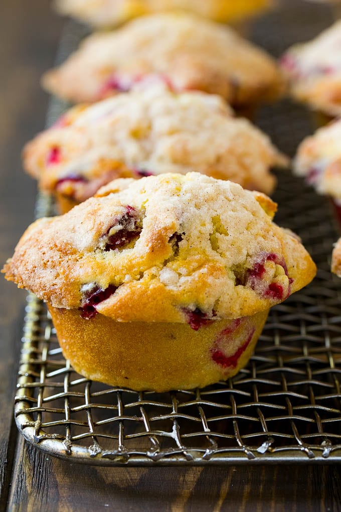 Cranberry Muffins Recipe | Cranberry Orange Muffins #cranberry #muffins #orange #fall #dessert #uzhal Baked cranberry muffins topped with streusel.