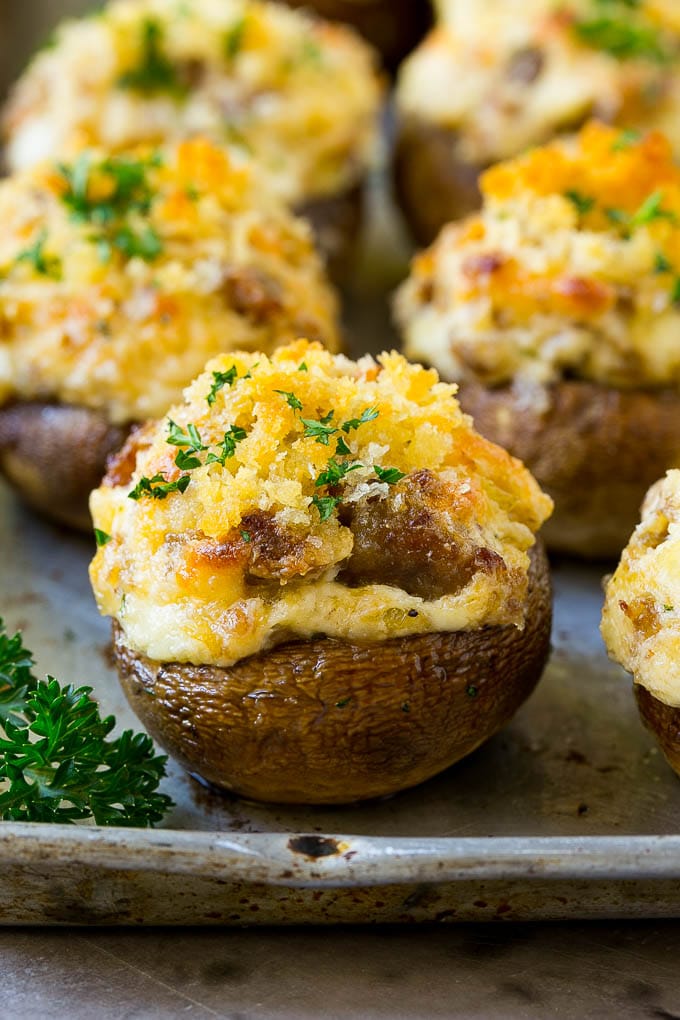 Sausage Stuffed Mushrooms Recipe | Stuffed Mushrooms | Mushroom Appetizer #mushrooms #sausage #appetizer #lowcarb #keto #uzhal Sausage stuffed mushrooms filled with Italian sausage and three types of cheese.