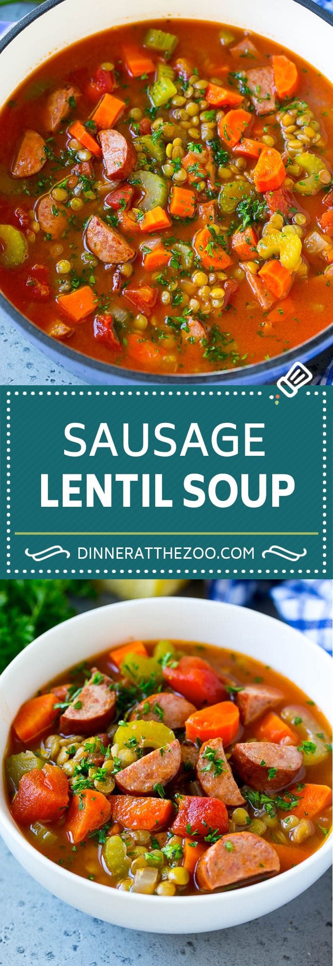 Lentil Soup Recipe | Sausage Lentil Soup #soup #lentils #sausage #dinner #glutenfree #uzhal