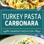 Turkey Pasta Carbonara | Turkey Pasta | Leftover Turkey Recipe #turkey #pasta #bacon #peas #dinner #uzhal