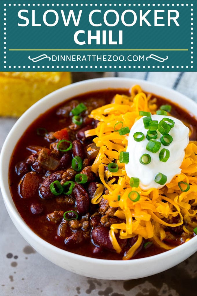 Slow Cooker Chili Recipe | Crock Pot Chili | Beef Chili | Beef and Bean Chili #chili #soup #beef #slowcooker #crockpot #dinner #uzhal