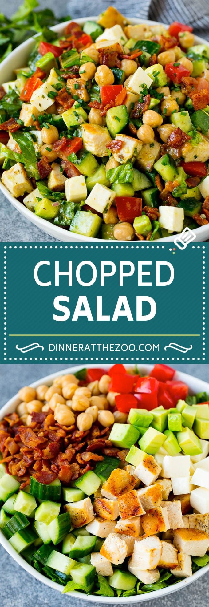 Chopped Salad Recipe | Chicken Salad | Avocado Salad #salad #chicken #avocado #bacon #glutenfree #dinner #uzhal #lunch