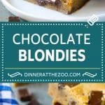 Blondies Recipe | Chocolate Chunk Blondies | Bar Cookies #blondies #cookies #chocolate #dessert #sweets #uzhal