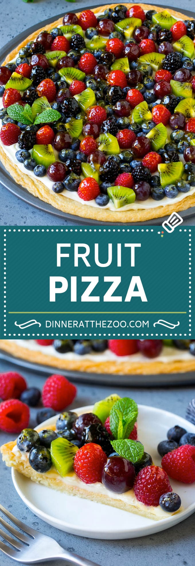 Fruit Pizza Recipe | Dessert Pizza | Fruit Dessert #cookie #fruit #pizza #dessert #sweets #uzhal