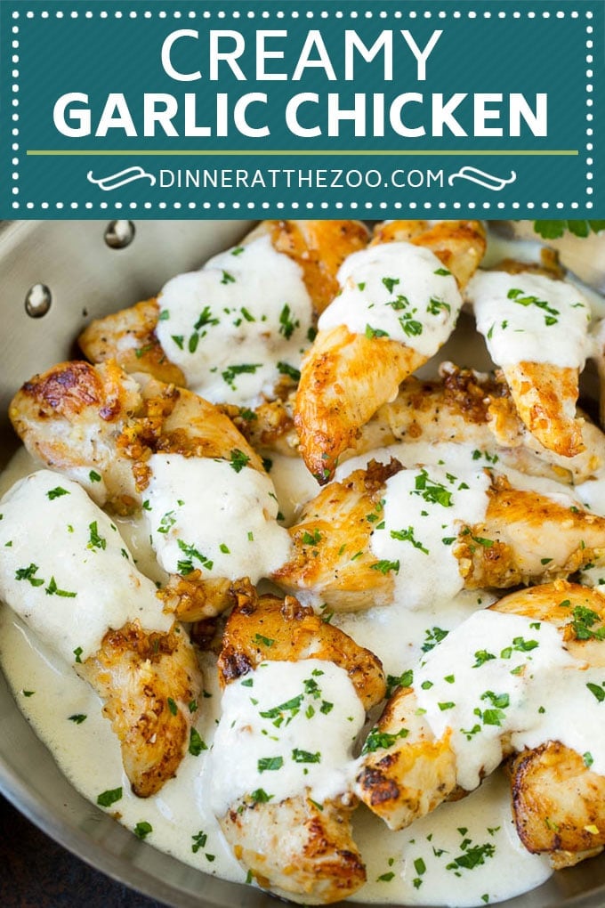 Creamy Garlic Chicken Recipe | Chicken Breast Tenders | Sauteed Chicken #chicken #garlic #parmesan #dinner #glutenfree #keto #lowcarb #uzhal