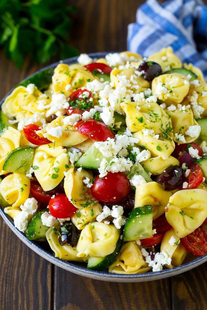 Greek Tortellini Salad Recipe | Pasta Salad | Tortellini Salad | Greek Salad #greek #tortellini #pasta #salad #cucumbers #olives #dinner #uzhal Tortellini salad with cucumber, tomato, olives and feta cheese.