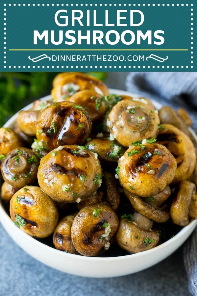 Grilled Mushrooms Recipe | Mushroom Kabobs | Mushroom Side Dish #mushroom #grilling #garlic #keto #lowcarb #uzhal